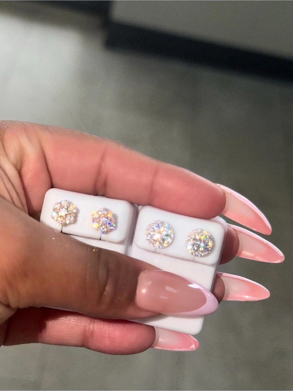 2 Moissanite Stud Earrings